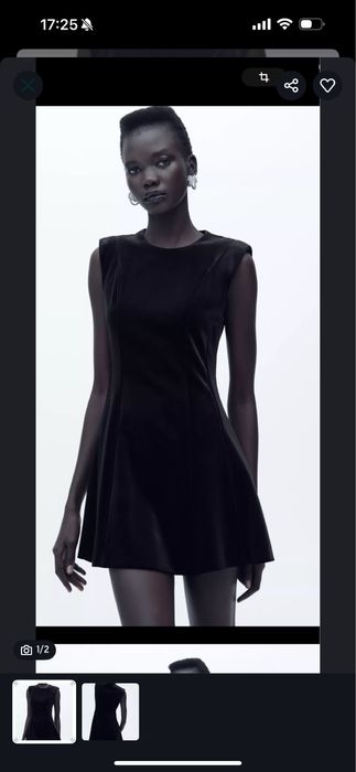 Черное платье zara велюр l xl