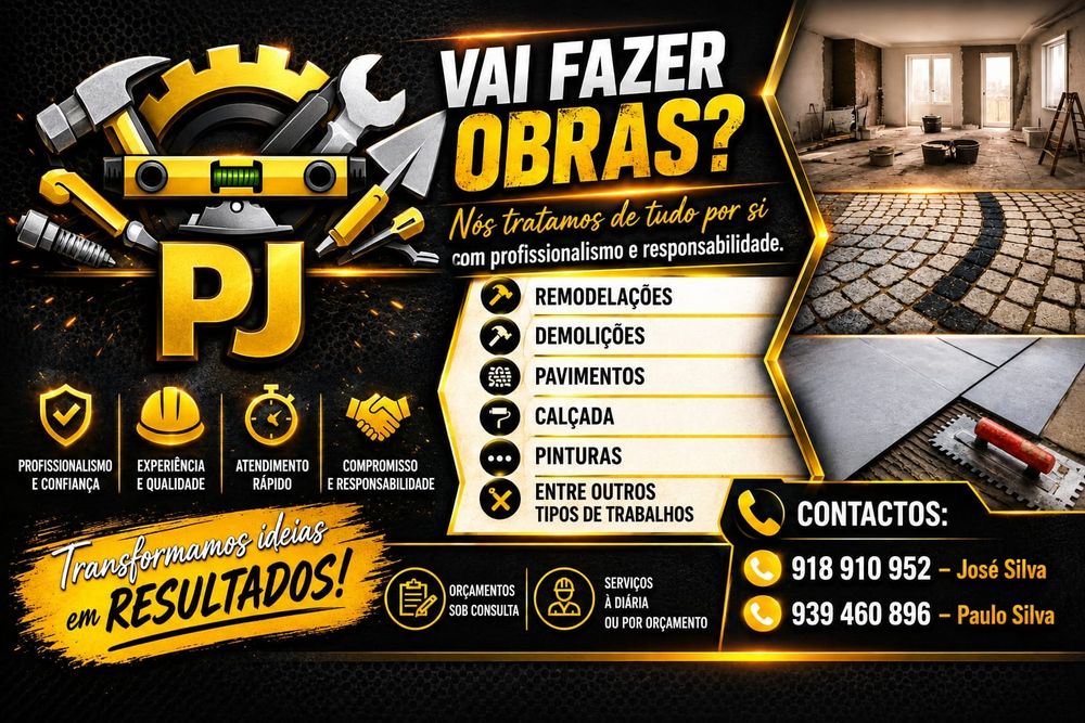 Faço Trabalhos de Construção Civil em Paredes e Arredores