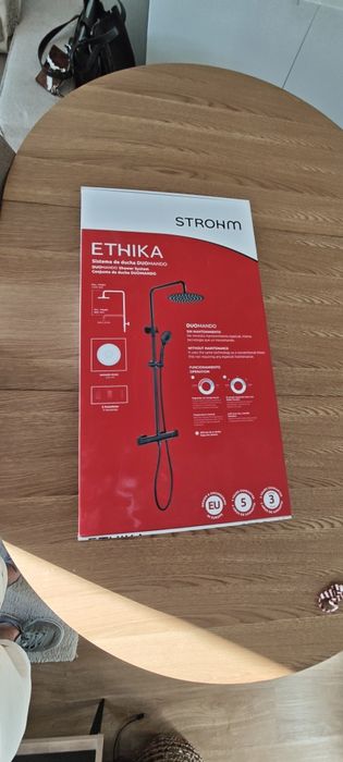 Coluna de Duche Monocomando Preta Ethika – Strohm
