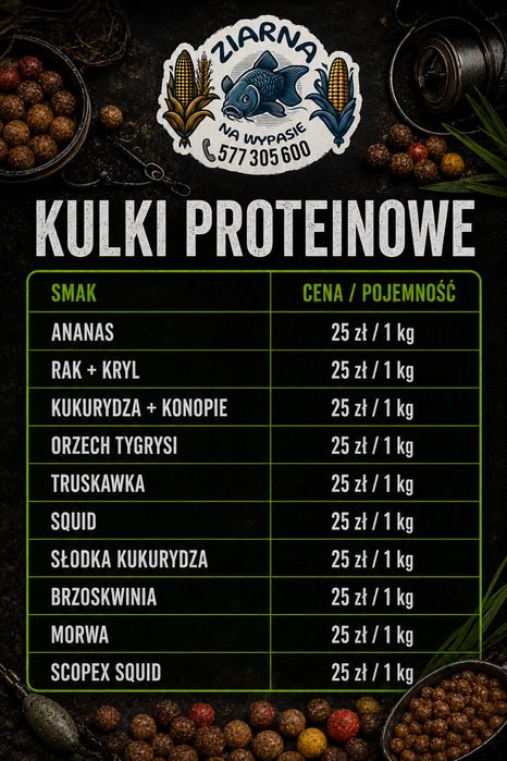 Kulki Zanętowe  20mm Słodka Kukurydza 5kg