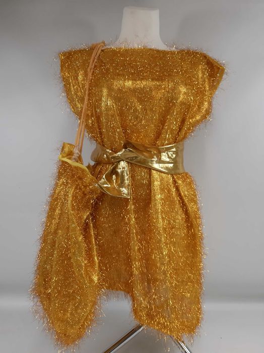 Strój złota sukienka z workiem