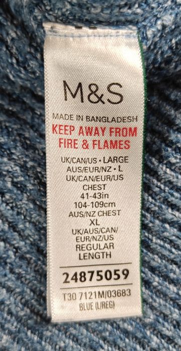 Melanżowy Niebieski Sweter Damski M&S L - Stan Idealny!