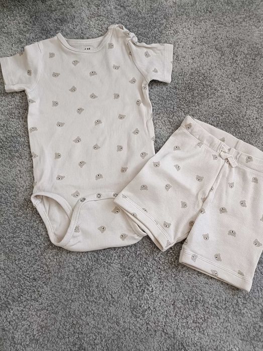 Komplet prążek 86 H&M body i legginsy