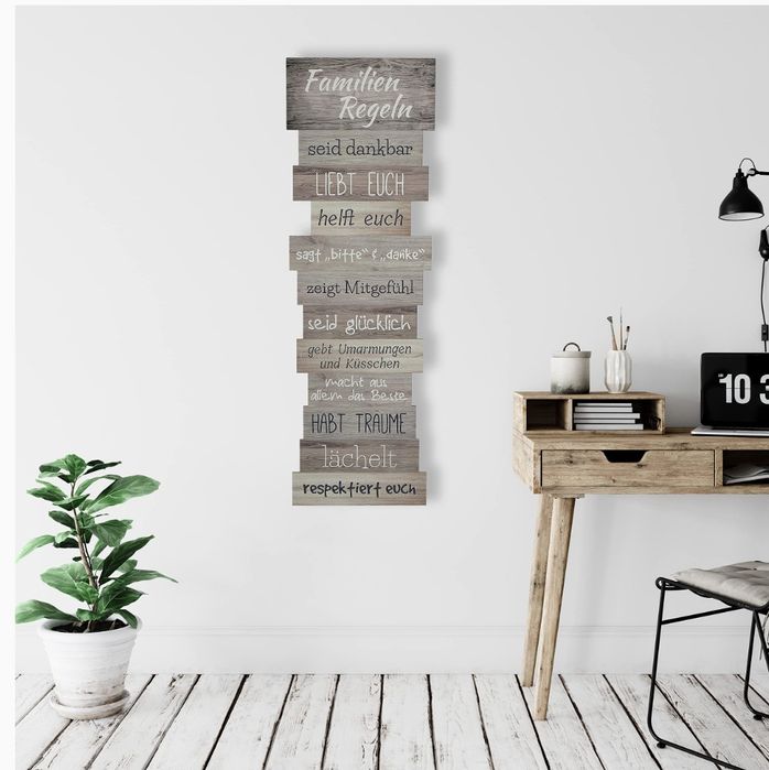 Ścianka dekoracyjna z zasadami rodziny do zawieszenia
