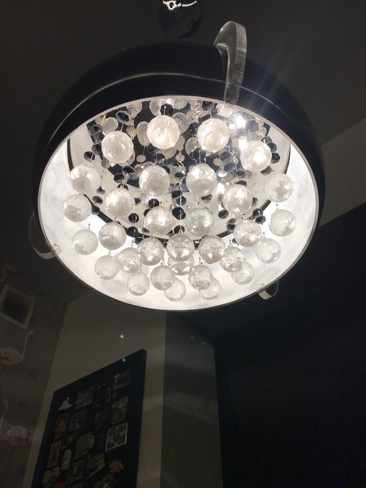lampa wisząca glamour kryształy szklany abażur chrom