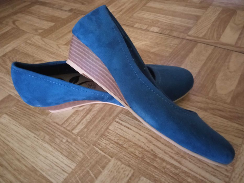 baleriny granatowe zamszowe