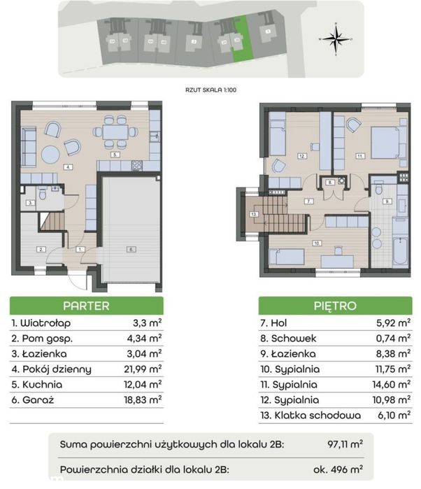Nowy dom 122 m² z pompą ciepła i garażem – Sobótka