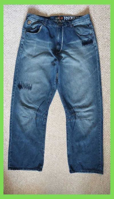 Чоловічі сині широкі баггі джинси батал р. 40 XXL Akademiks