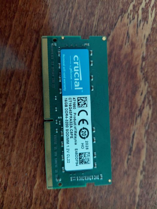 Pamięć CRUCIAL CT16G4SFRA32A.C8FE SODIMM 16GB DDR4-3200 (PC4-25600) Tanio GW Łódź