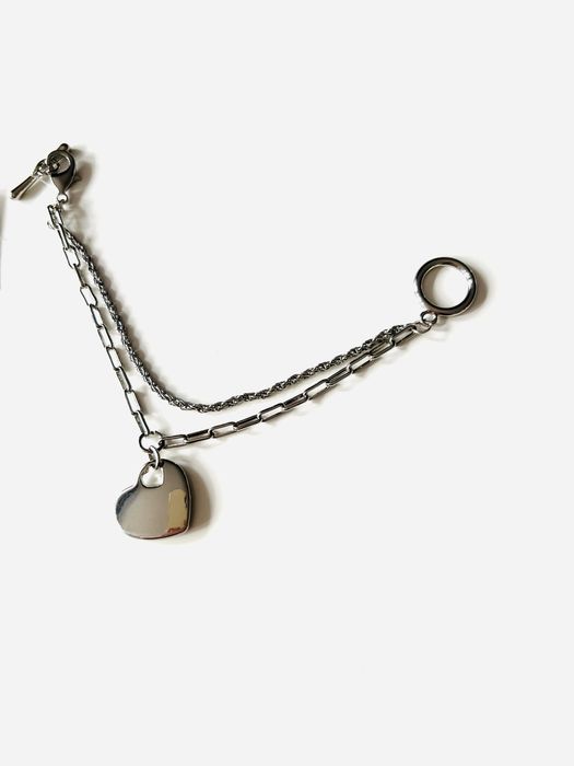 Nowa srebrna bransoletka Glamour Podwójna Serce Stal antyalergiczna