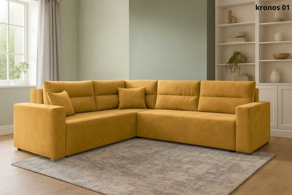 NAROŻNIK z funkcją spania ROGÓWKA rozkładana LUNO pojemnik PRODUCENT