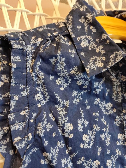 Bluzka letnia 128 niebieska koszula nowa