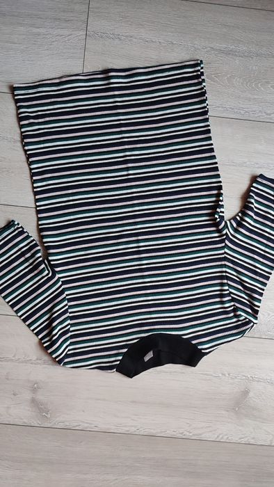 Koszulka bluzka pólgolf rozciągliwa S 36 w paski