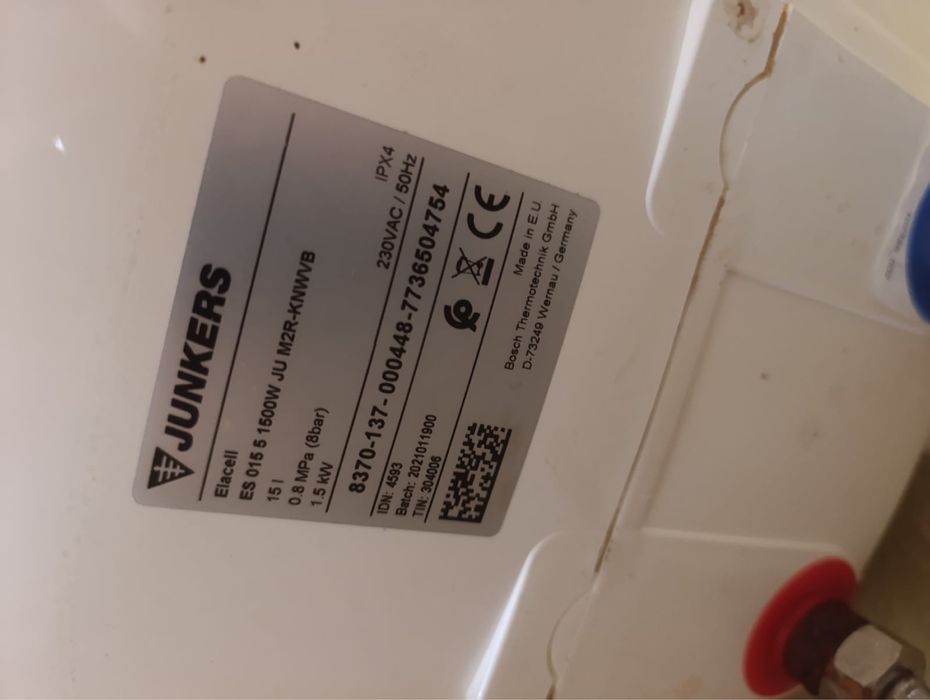 Termocumulador eletrico Junkers Elacell 15l como novo