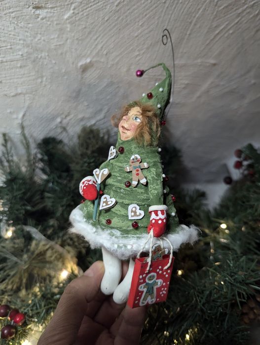 Ватна новорічна іграшка Ялинка.