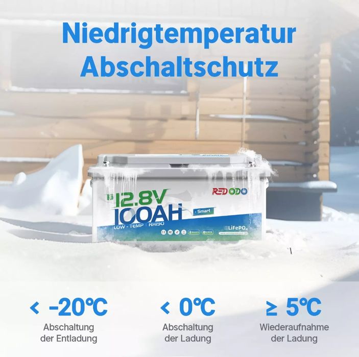 В наявності! Німеччина Redodo Lifepo4 Bluetooth 12v 100Ah акумулятор