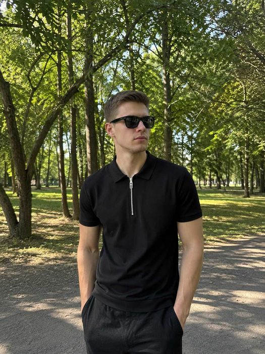 Чоловіче поло v.2 Black  М . на блискавці