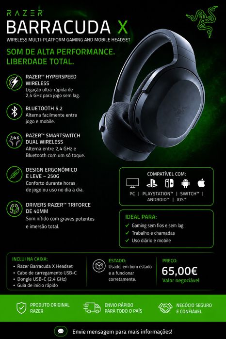 Razer Barracuda X Wireless Gaming Headset