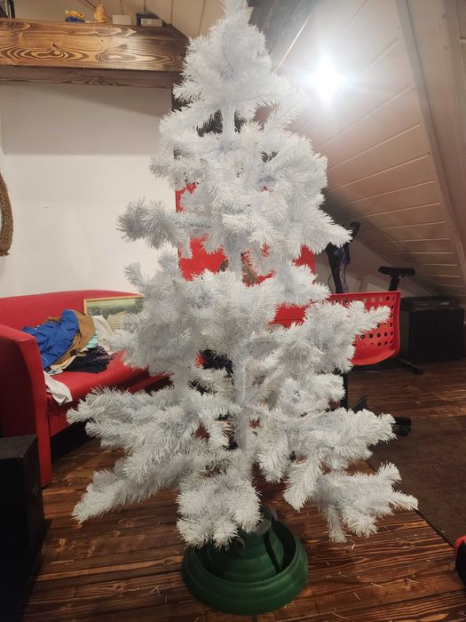SZTUCZNA biała CHOINKA białe DRZEWKO ŚWIATECZNE 160cm - 190cm snieg