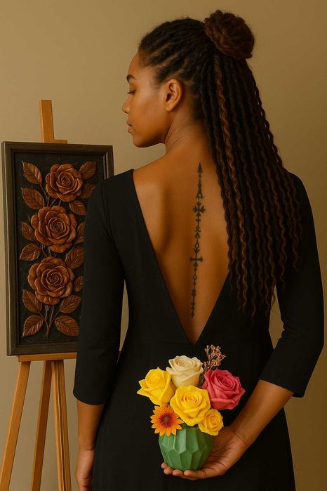 Vela floral artesanal com taça de cerâmica | Peça decorativa única