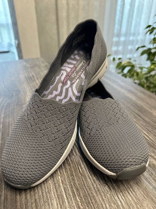 Жіночі сліпони-мокасини Scketchers сірі