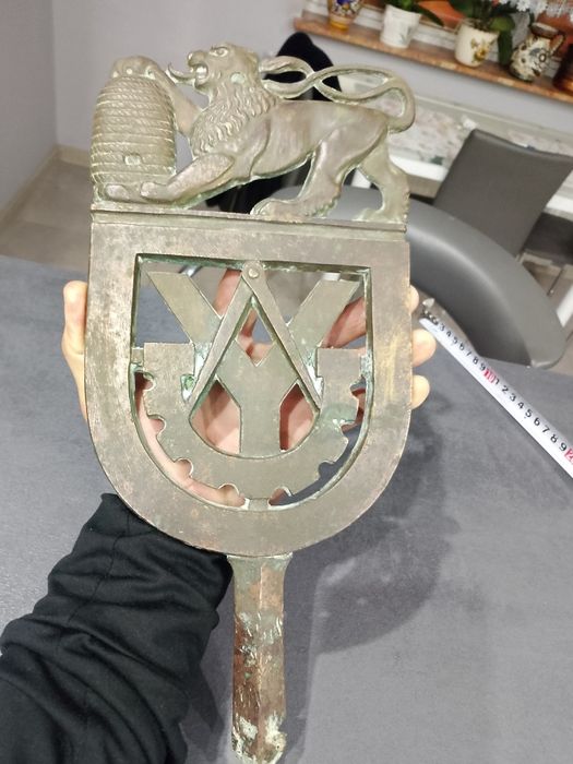 Stara płaskorzeźba "Secesja"z brązu.