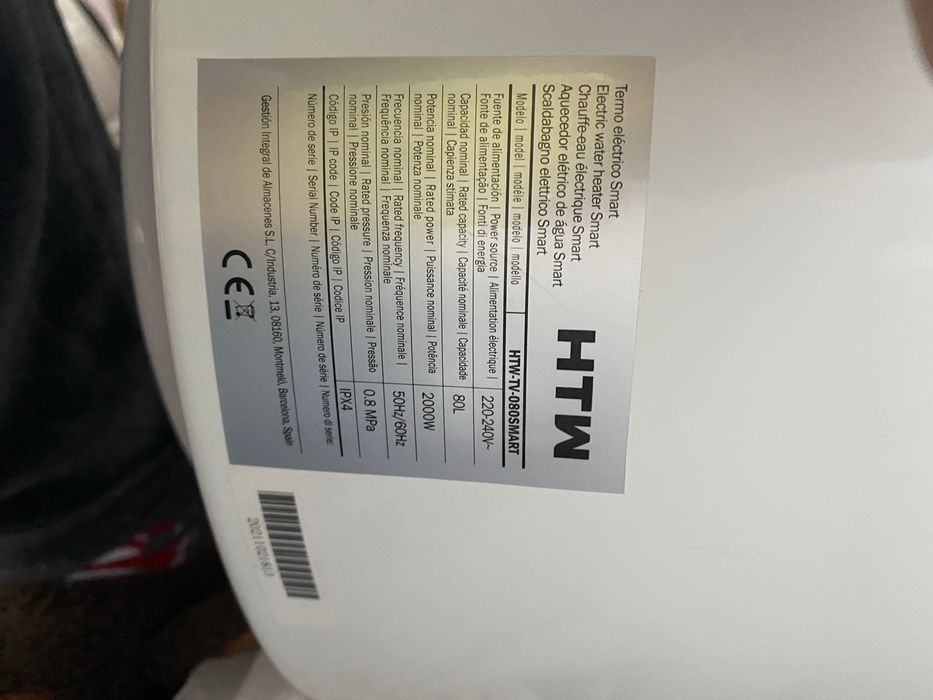 Termoacumulador HTW SMART  WIFI 80L