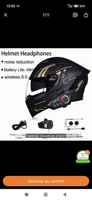 Kit mãos livres para capacete novo