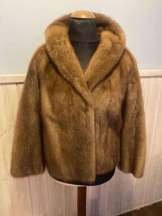 Futro z norek kurtka futro naturalne ramoneska M/L