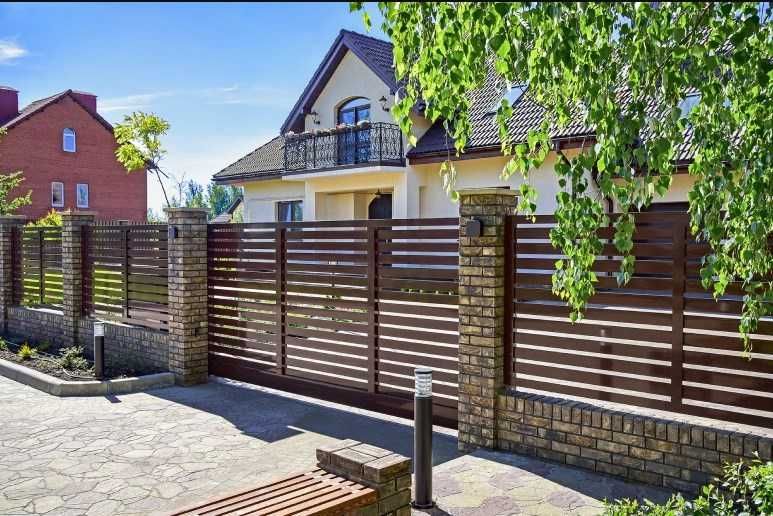 Откатные ворота из профнастила, Каркас откатных ворот, Ворота под ключ