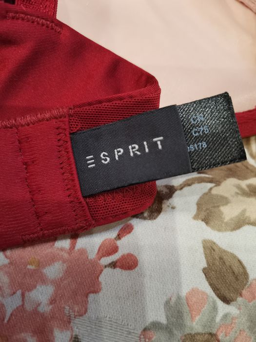 Biustonosz damski Esprit rozm 75C, koronka, burgundowy