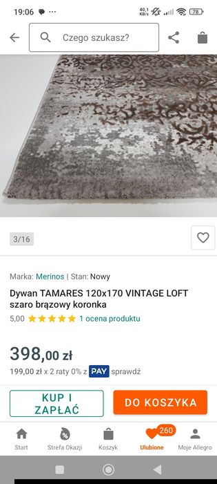 Dywan merinos thema grey 120x170