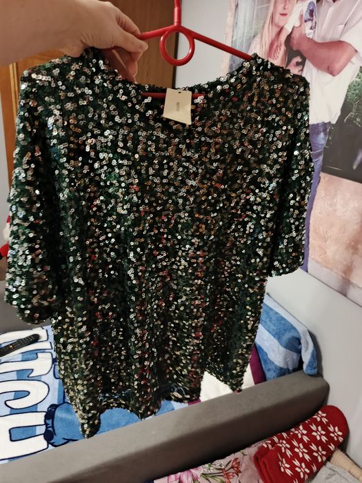 Bluzka cekiny zielona