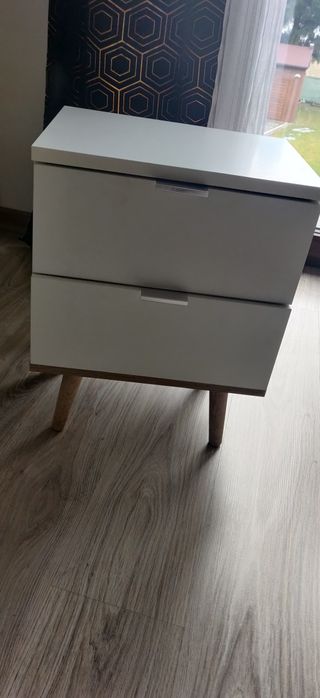 Stoliki nocne białe skandynawskie 2 szt