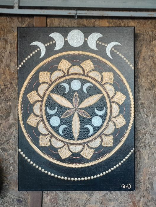 Tela com mandala 50x70cm