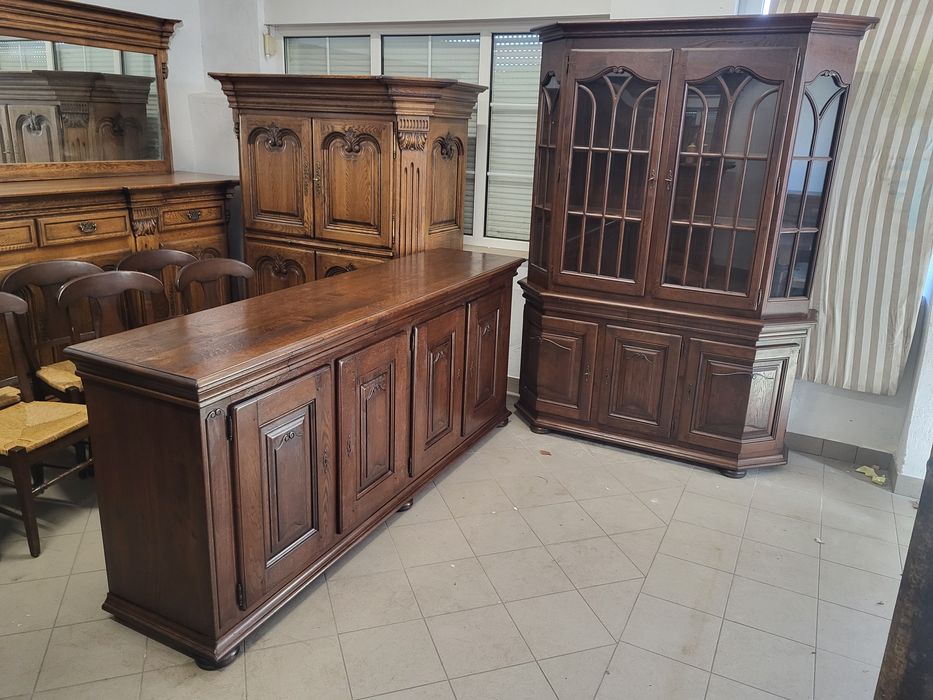 Ładny zestaw 100% dębowy komoda witryna transport cały kraj meble holenderskie