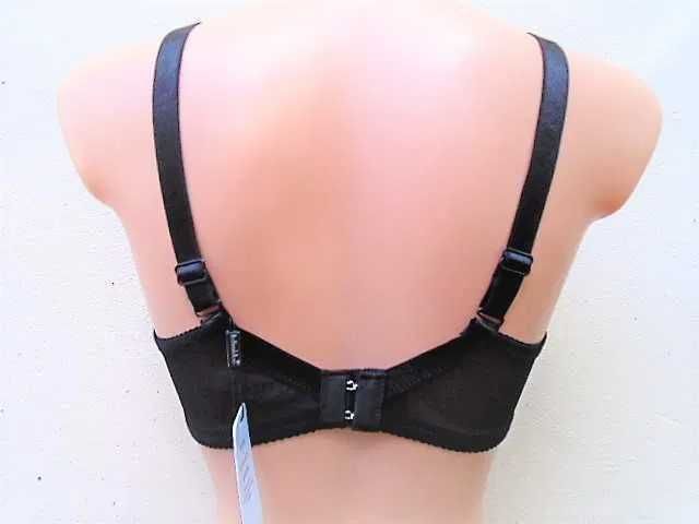 Intimidao / biustonosz koronkowy 80C/D  czarno- różowy  na fiszbinach