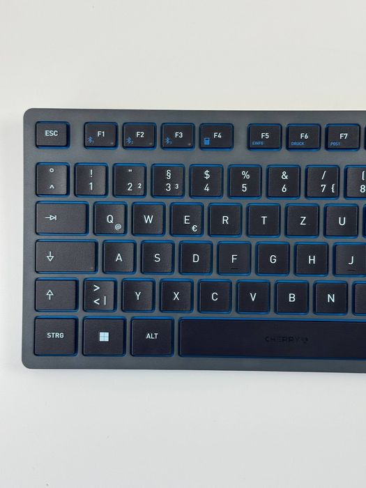 Klawiatura Cherry KW 7100 Mini BT QWERTZ Łupkowy Niebieski