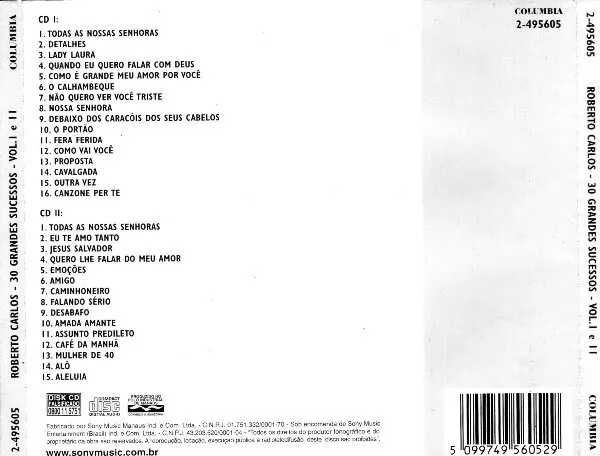 Roberto Carlos - 30 Grandes exitos - 2 x CD - Made in Brasil