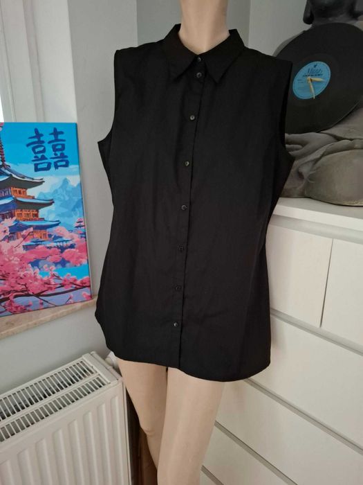 46 XXXL BPC Selection elegancka czarna koszula do pracy biurowa bluzka