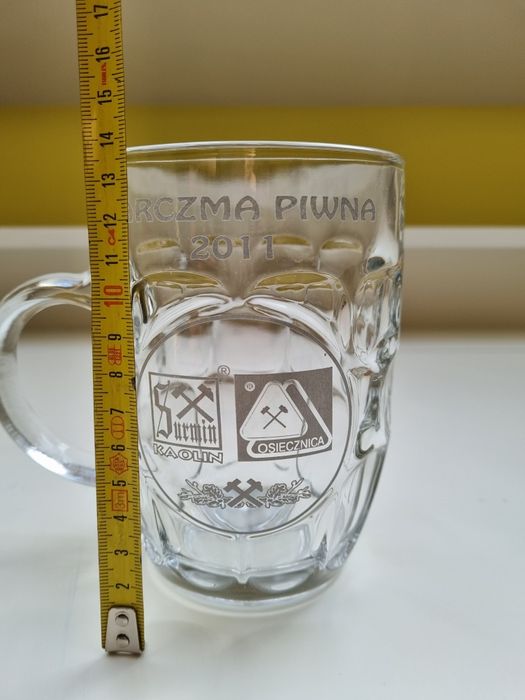 Szklany kufel barbórkowy