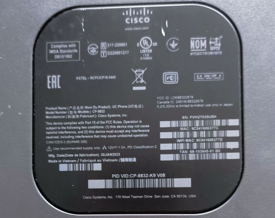 Cisco CP 8832 plus dwa mikrofony