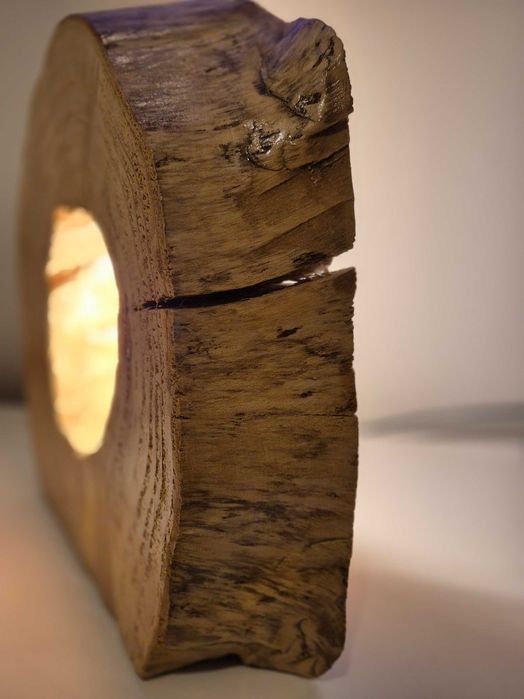 Lampka nocna drewniana handmade