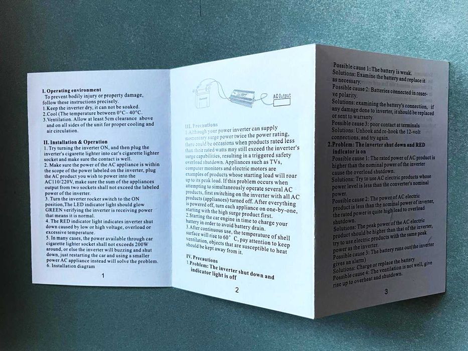 Інвертор Foval 2600W 12В–220В Чистий Синус для чутливої техніки. Новий