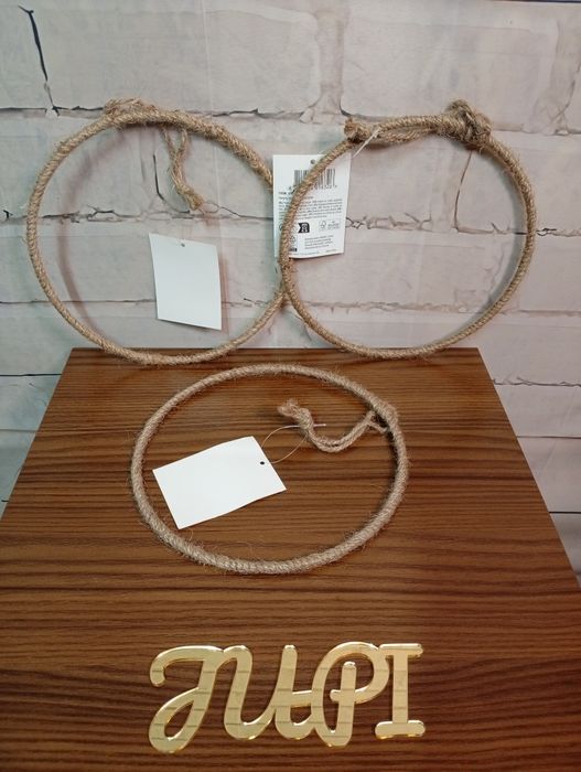 Zestaw zawieszek baza do stroika jutowa obręcz koło