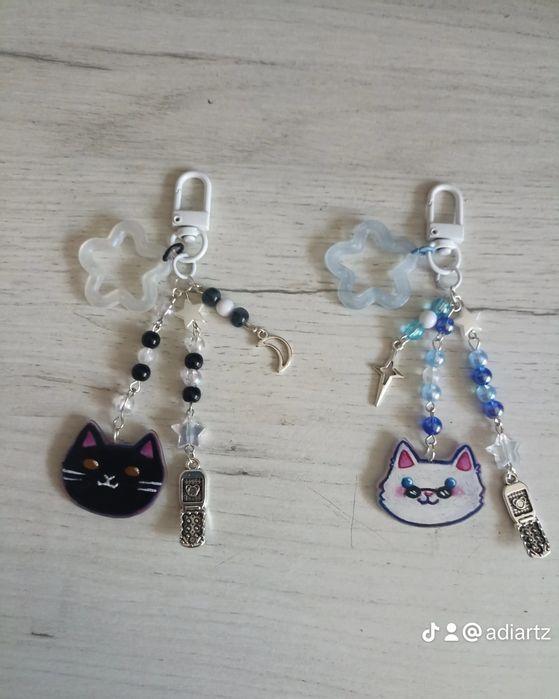 Jujutsu Kaisen matching keychain set- Gojo & Geto kitty keychains