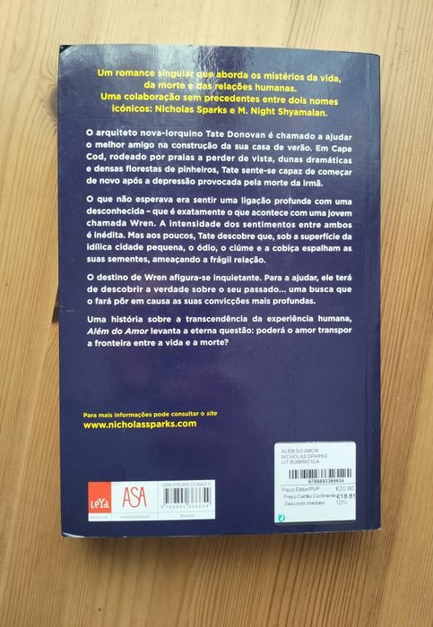 Além do Amor é um romance Nicholas Sparks