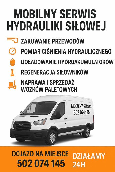 Mobilny serwis hydraulika siłowa/zakuwanie węży/regeneracja siłowników