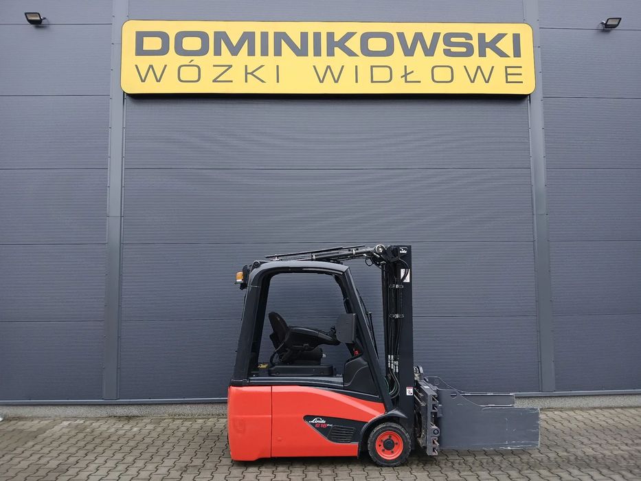 Linde E16-02  wózek widłowy 2018R. ELEKTRYCZNY triplex WYNAJEM SPRZEDAŻ SERWIS