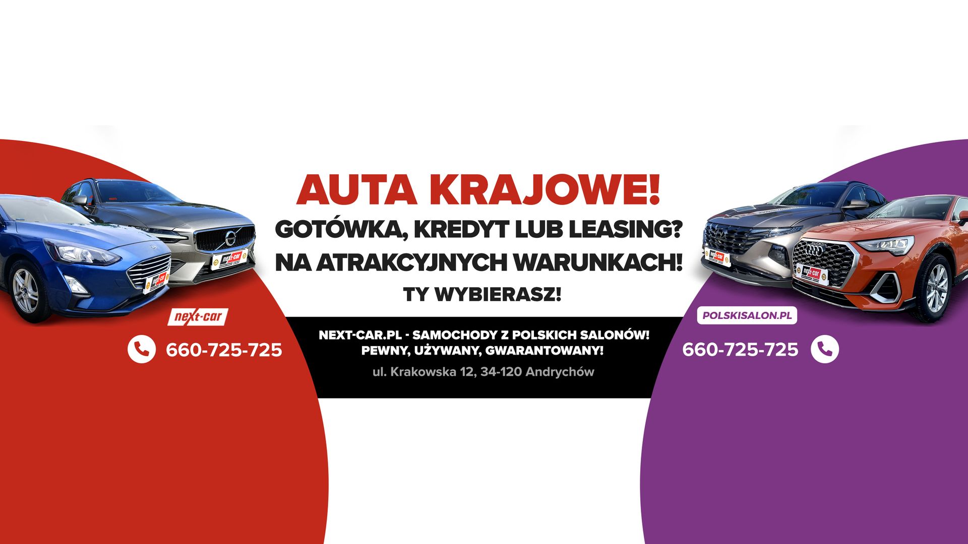 NEXT-CAR Samochody krajowe! od pierwszego właściciela! Pewny używany-gwarantowany! top banner